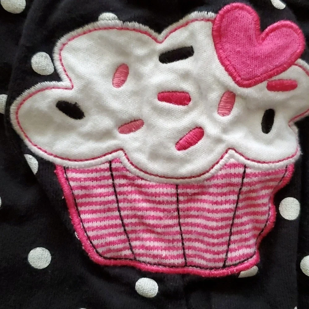 Carters Girls Cupcake 3 Piece Outfit- 2 Onesies and Pants set 3M‎ - Picture 3 of 7